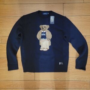 Polo by Ralph Lauren Navy College Bear Sweater LIMITED!!